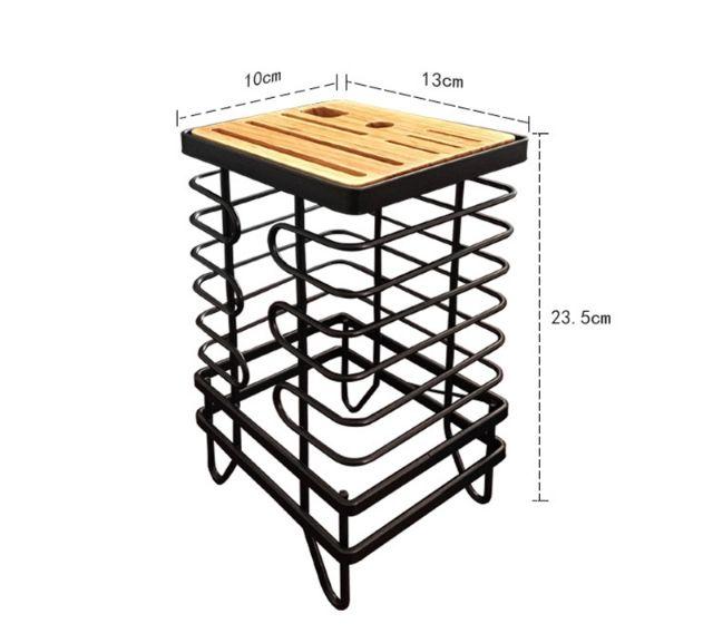 Kệ cắm dao thép mặt gỗ mã 0902