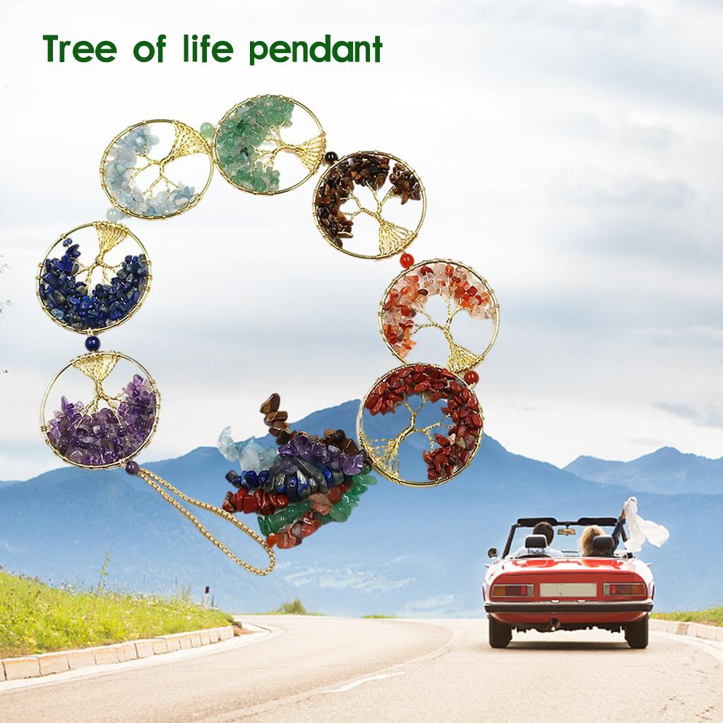 Handmade Crystal Tree of Life Hanging Ornaments Tumbled Decor Feng Shui Gift