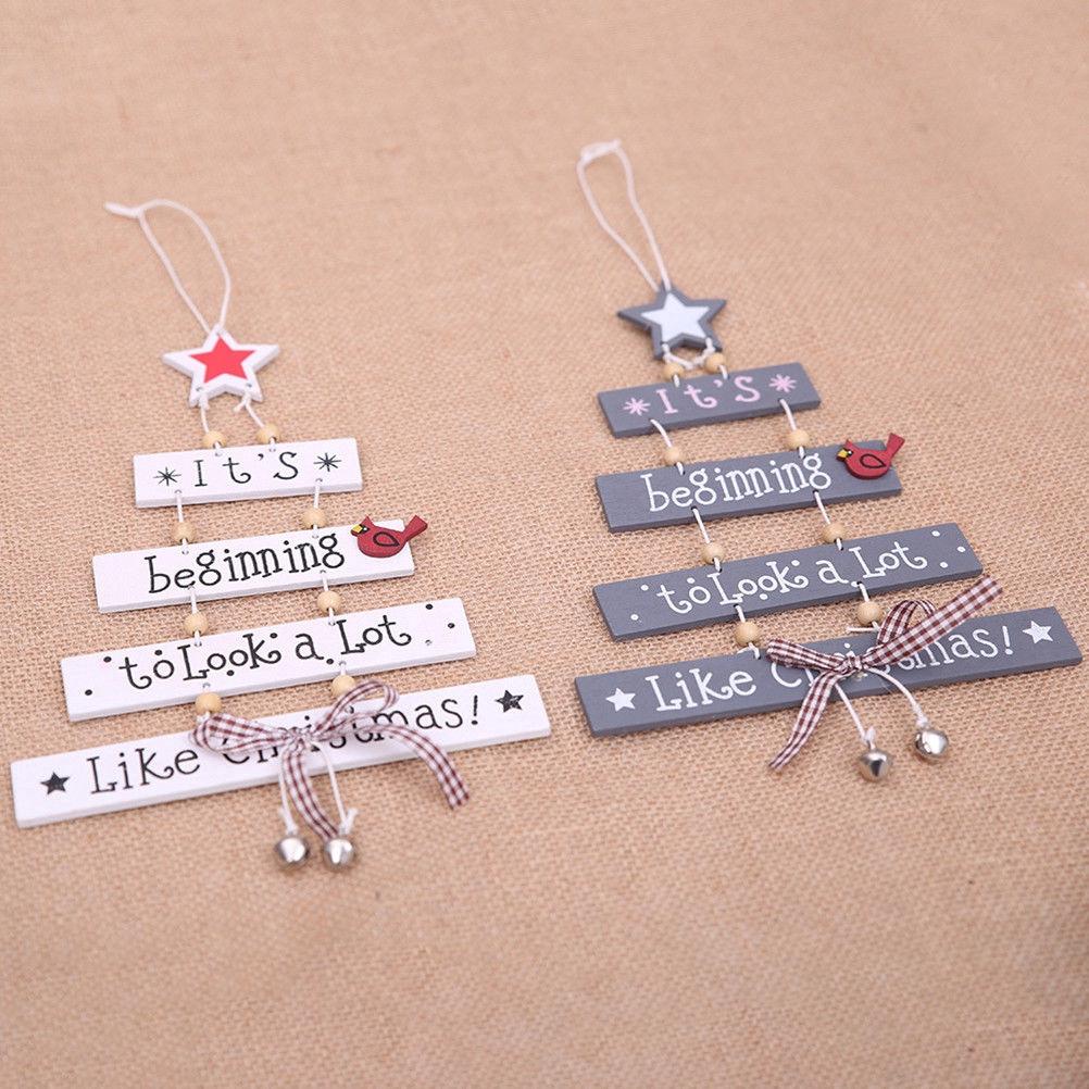 Phụ kiện gỗ trang trí cây thông giáng sinh dễ thương