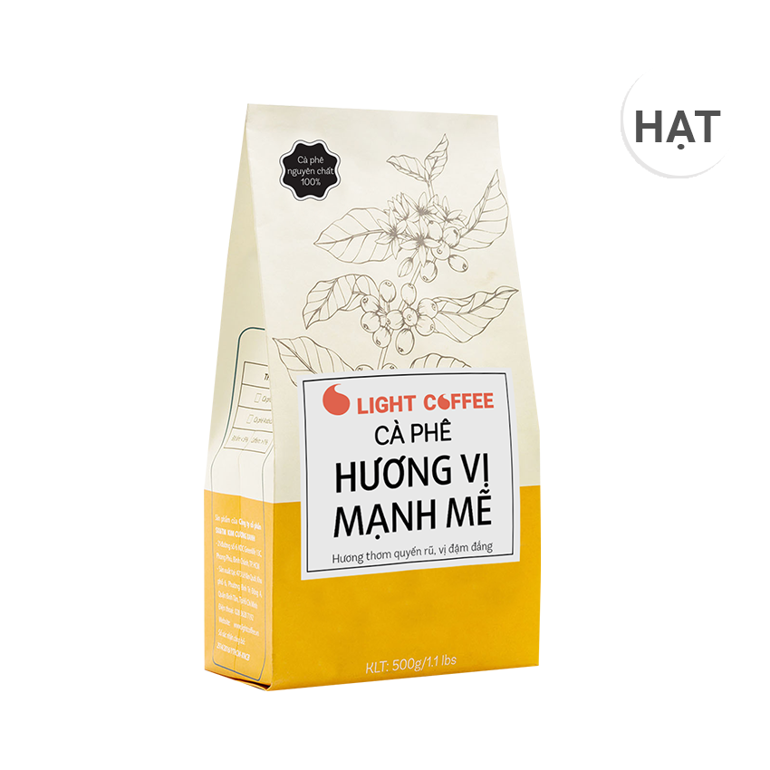 Cà Phê Hạt Rang Nguyên Chất 100% Light Coffee Hương Vị Mạnh Mẽ (500g)