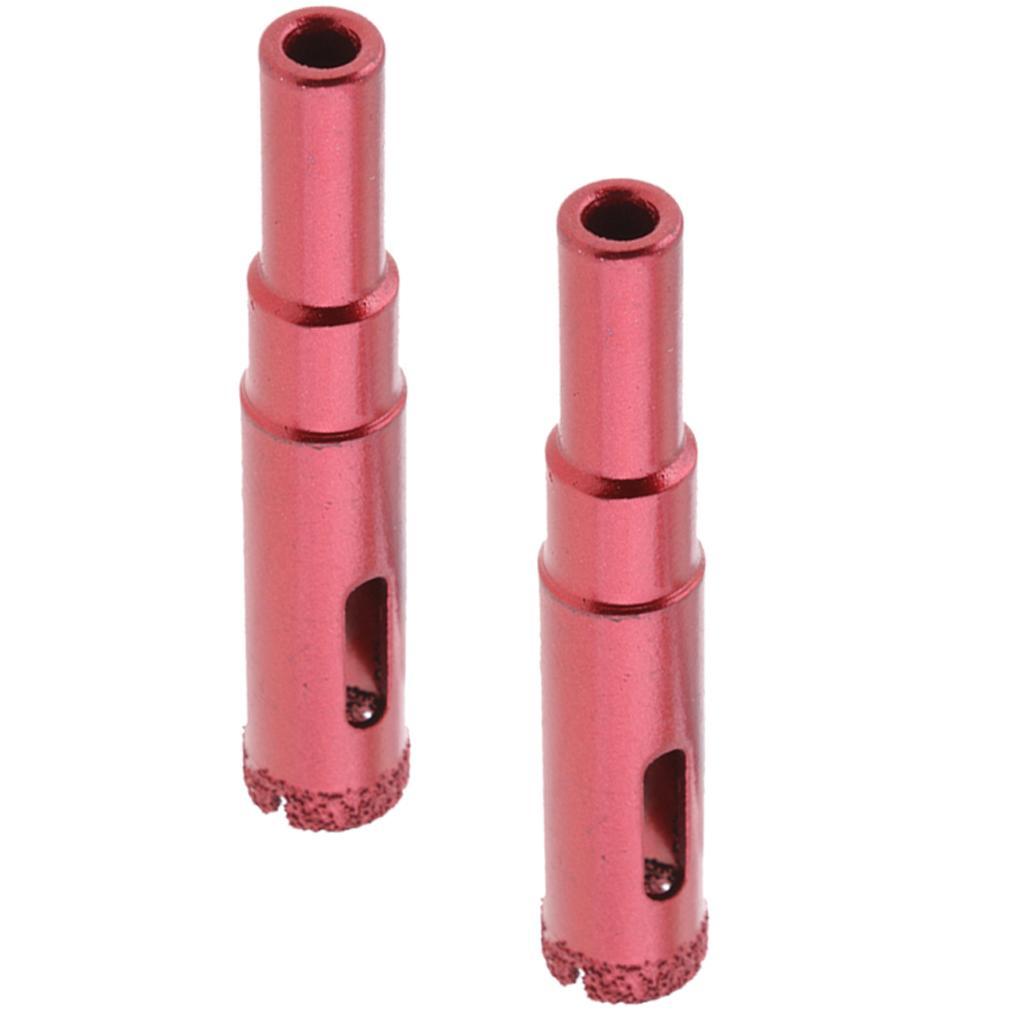 2Pcs 12mm Red Shank Diamond Drill Bit Glass