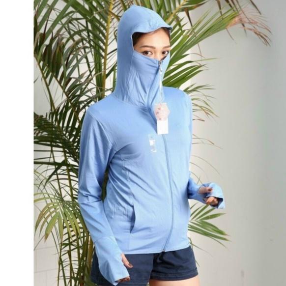 Áo chống nắng nữ Chất thun Kim Cương mỏng mát thông hơi kèm túi đựng