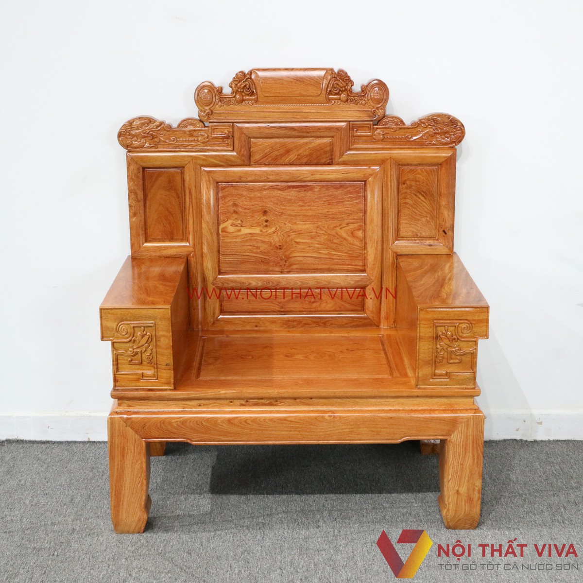 Bộ Bàn Ghế Salon Tần Thủy Hoàng Gỗ Hương Đá Chạm Rồng 6 Món Cao Cấp
