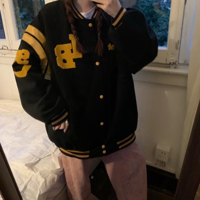 (K1) áo khoác bomber bóng chày thêu chữ size M đến 2xl(kèm video ảnh khách mặc size M L )