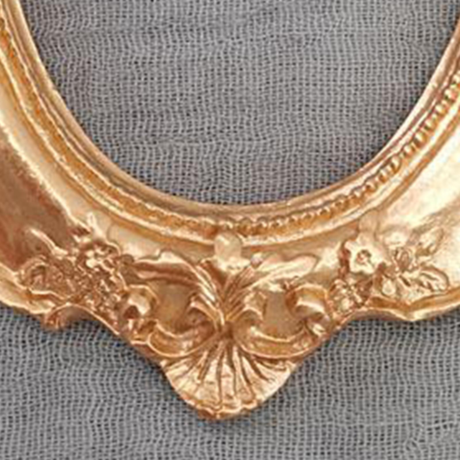 2xVintage Photo Frame Carved Lace Resin Mini Picture Frame Photo Props Oval