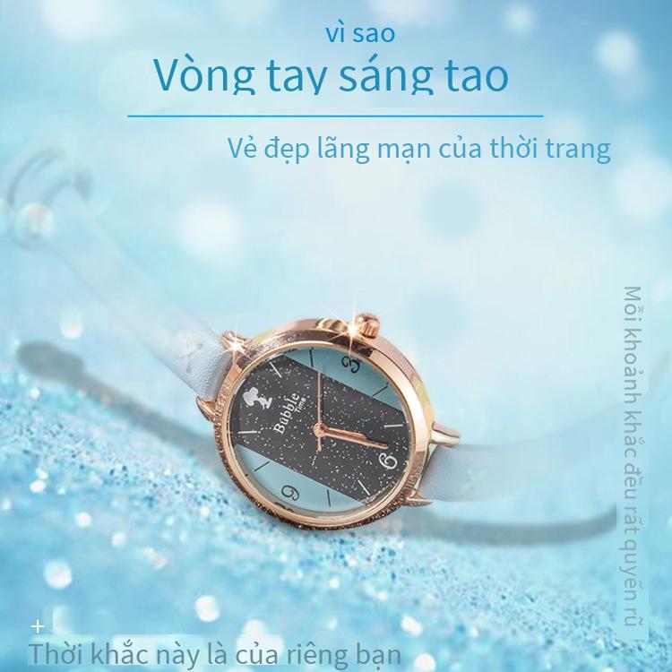 Vận Chuyển Nhanh Chóng Bán Phong Cách Hàn Quốc Thời Trang Tinh Tế Đồng Hồ Cặp Đôi Sinh Viên Thường Ngày Thời Gian Bong Bóng Nữ Dây Đeo Lịch Đồng Hồ Thạch Anh Chống Thấm Nước