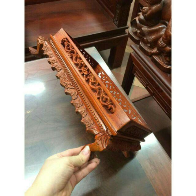 Khay trà chân quỳ bằng gỗ hương cao cấp loại 1 đã phun PU kích thước 37x27cm