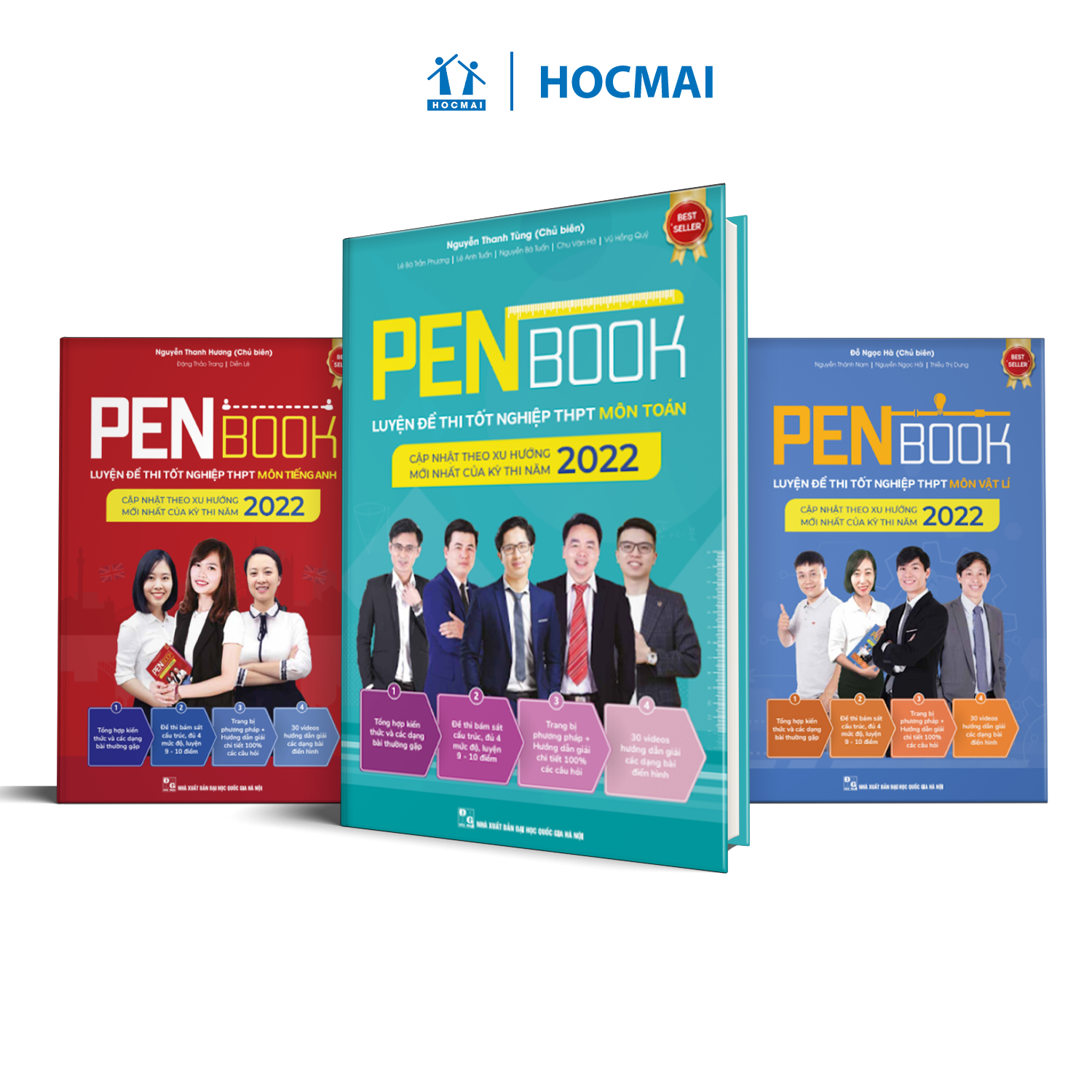 Combo khối A1 - PENBOOK Luyện đề thi Tốt nghiệp THPT 2021- Bộ 3 môn Toán, Lí, Anh