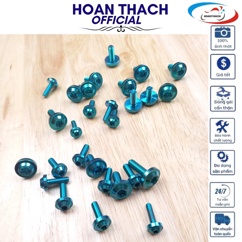 Bộ Ốc Áo Titan Xanh Lục bảo dùng cho xe Winner X ( 28 con ) HOANTHACH SP017485