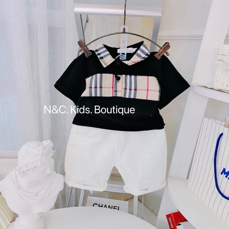 Set áo polo + quần kaki chất umi co giãn sz 10-22kg