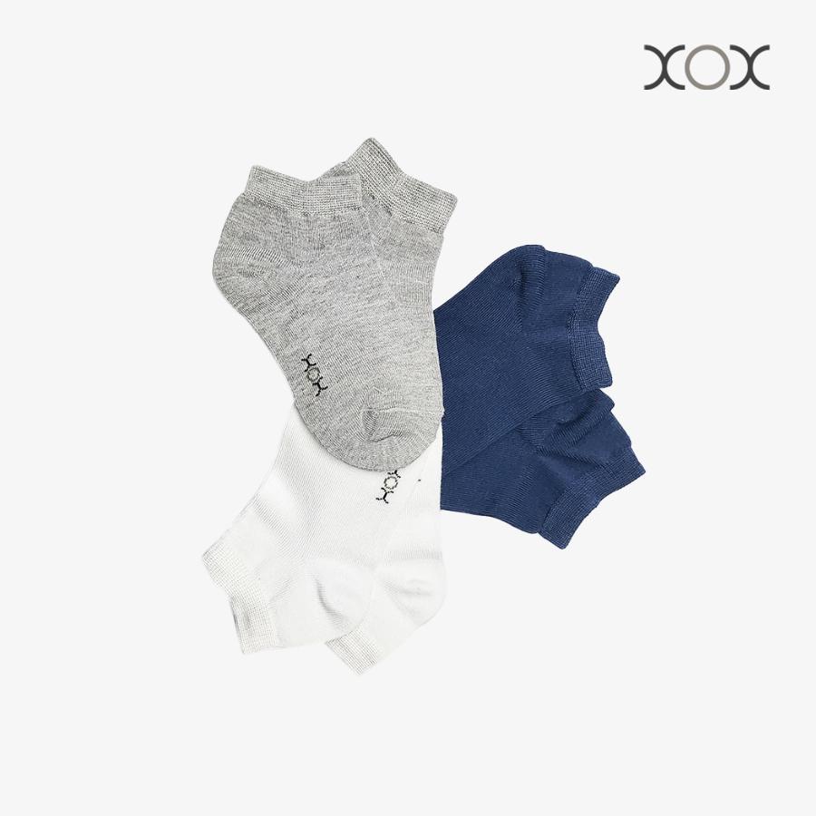Combo 03 Vớ Trẻ Em Cổ Ngắn XOX Size 3-6Y (Navy, Trắng, Xám)
