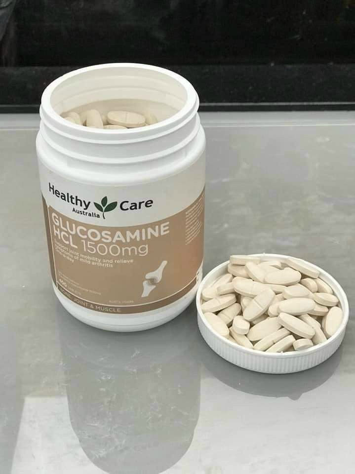 Glucosamine Úc Healthy Care HCL 1500mg Hỗ trợ giảm đau nhức xương khớp, tăng trưởng và hồi phục sụn, sản xuất chất nhầy cho khớp - Massel Official - 400Viên/Hộp