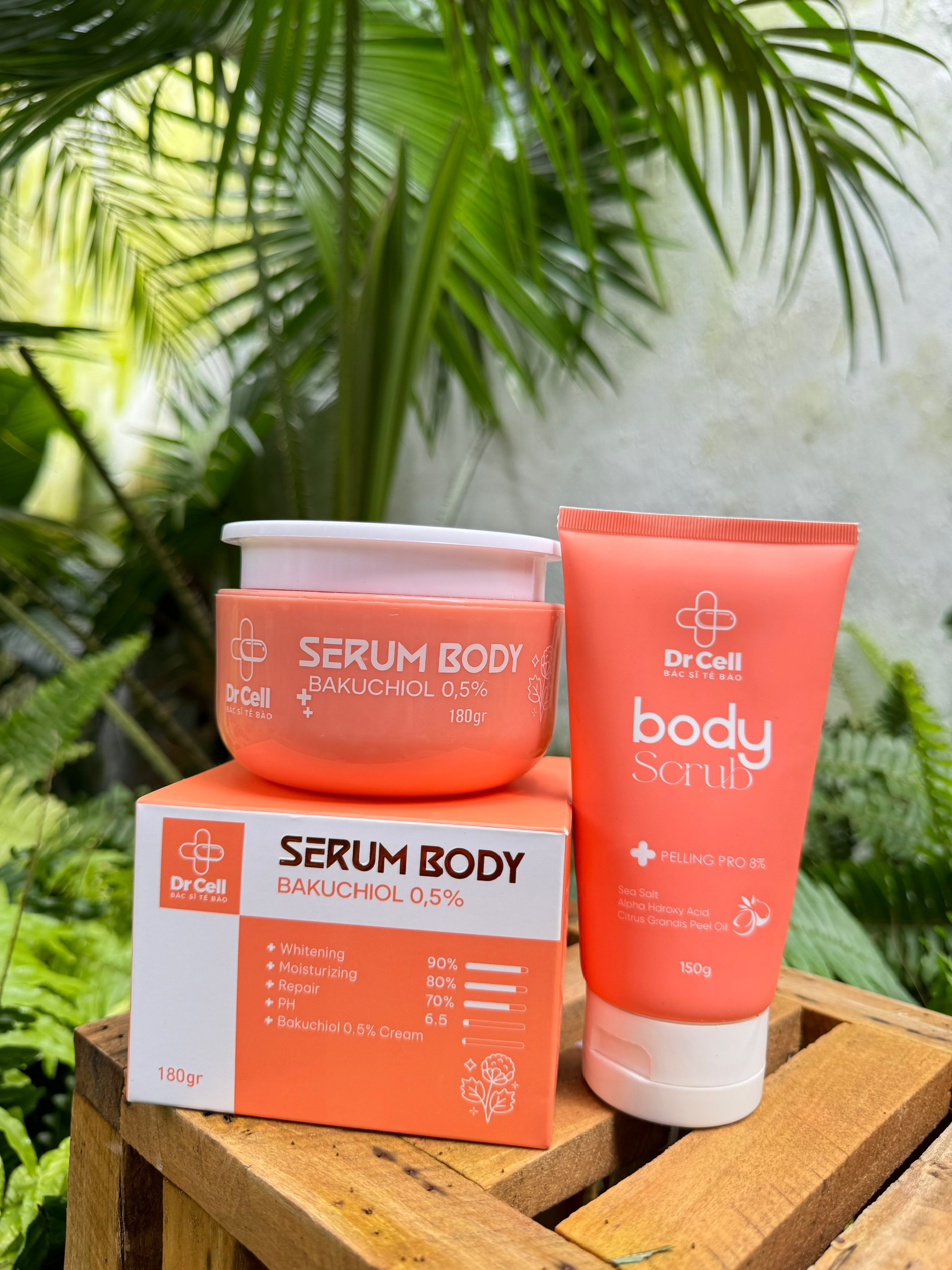 Serum Body Bakuchoil 0.5% Dr Cell dưỡng trắng da body hiệu quả chỉ trong 7 ngày chống lão hoá mềm mịn da