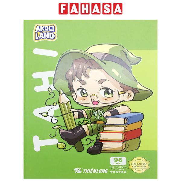 Tập Học Sinh Giấy Chống Lem - 4 Ô Ly Vuông - 96 Trang 120gsm - Thiên Long NB-121/AK - Nhân Vật Akooland Tahi