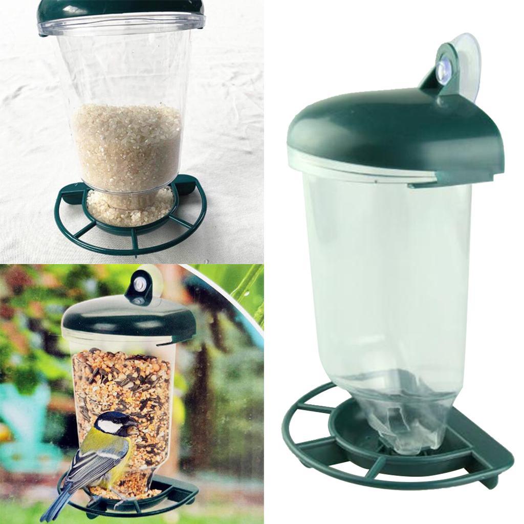 Glass  Feeder Clear  Food Dispenser for  Birds Suction Cup