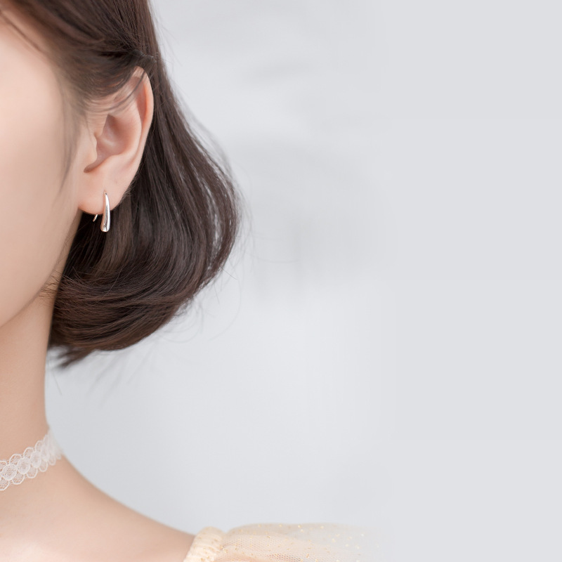 Khuyên Tai Bạc Nữ Đơn Giản HÌnh Móc Câu - B2618 - Bảo Ngọc Jewelry