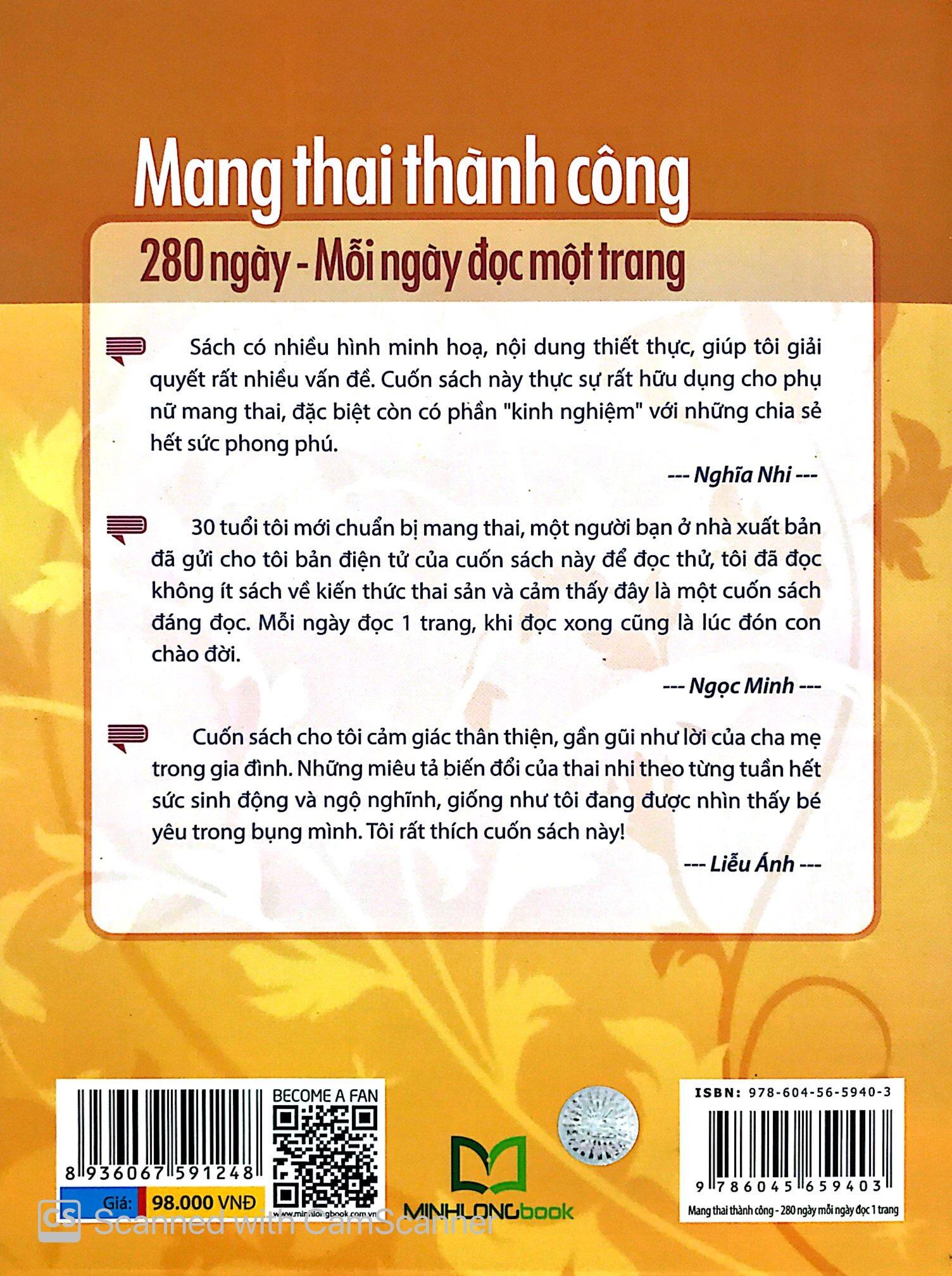Sách Mang Thai Thành Công - 280 Ngày Mỗi Ngày Đọc 1 Trang