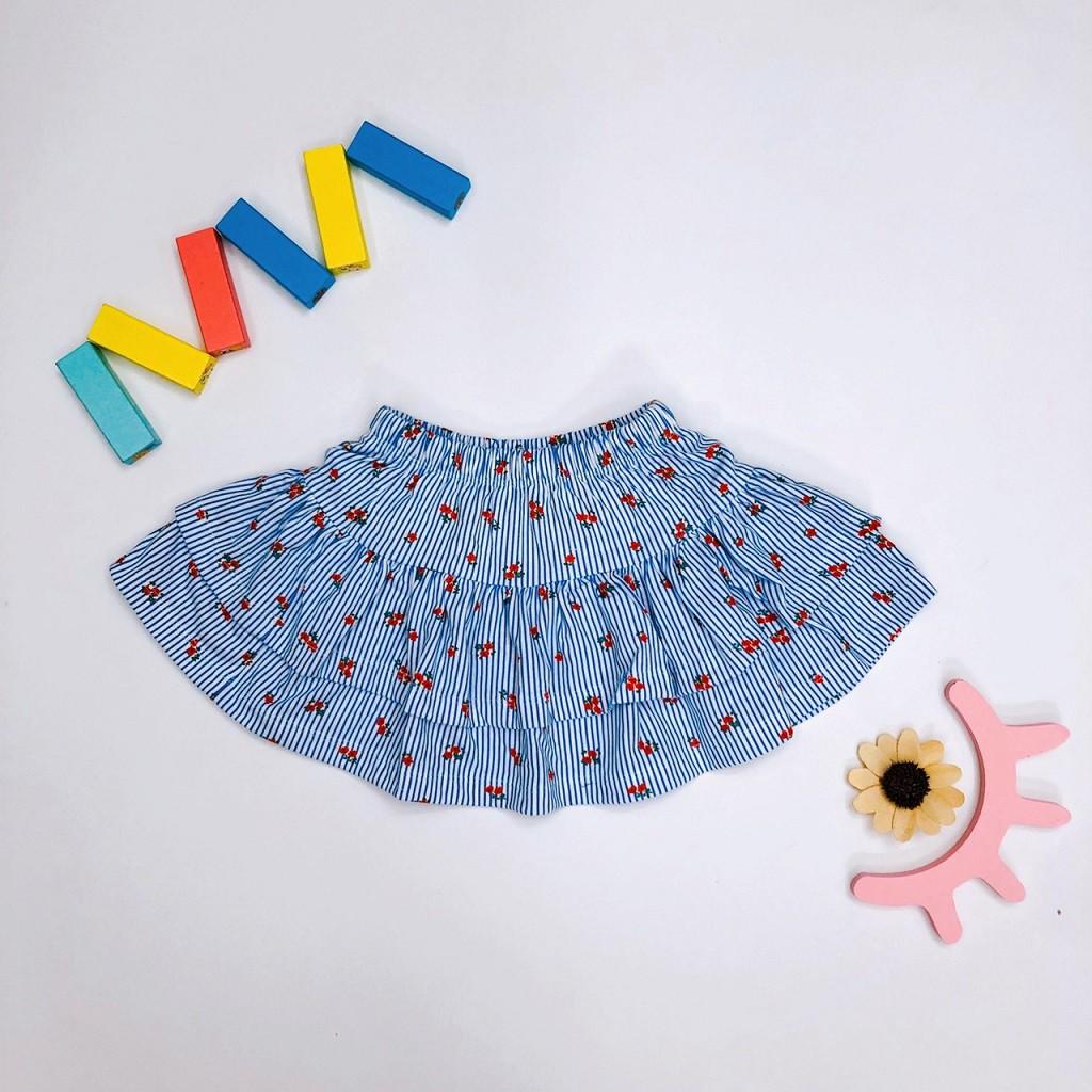 Chân Váy Bé Gái 2 Tầng, Size 6-10, Hàng Made In Vn, Chất Cotton Mềm Mát, Dáng Xòe Rộng Xinh Yêu