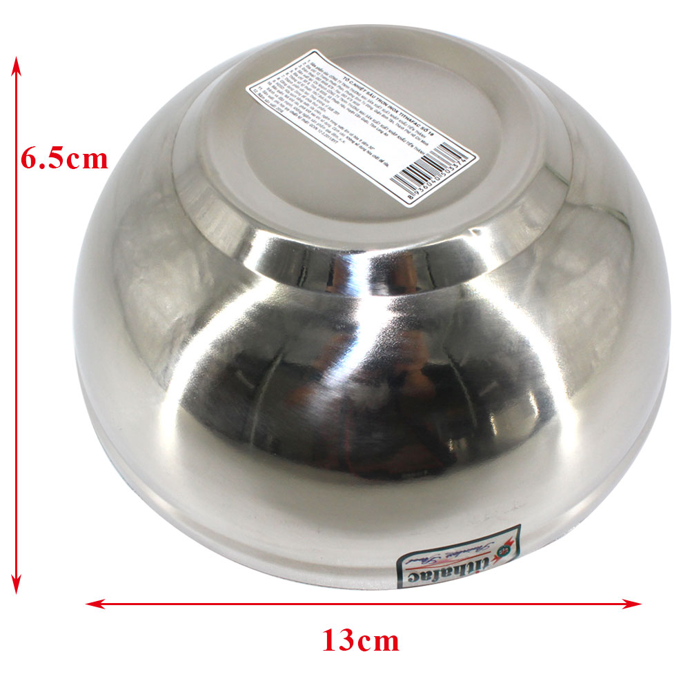 Combo 5 Tô Inox Cách Nhiệt 2 lớp Loại trơn và sâu đường kính 13,14,18 cm Tithafac