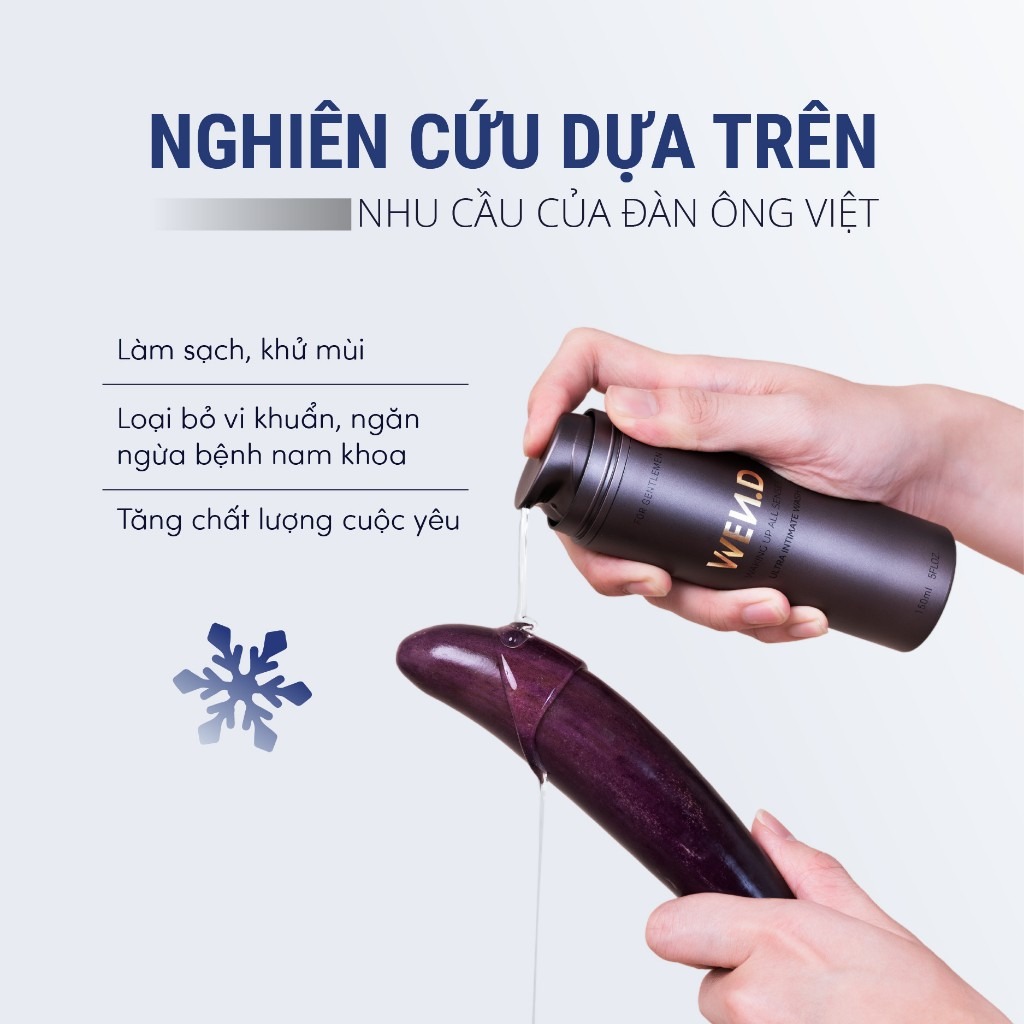 Dung dịch vệ sinh nam WEND làm sạch, khử mùi, dưỡng ẩm trơn mịn, hương nước hoa nam tính cuốn hút 150ml
