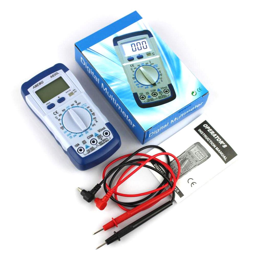 Digital LCD Multimeter Meter Voltage A830L Blue with White