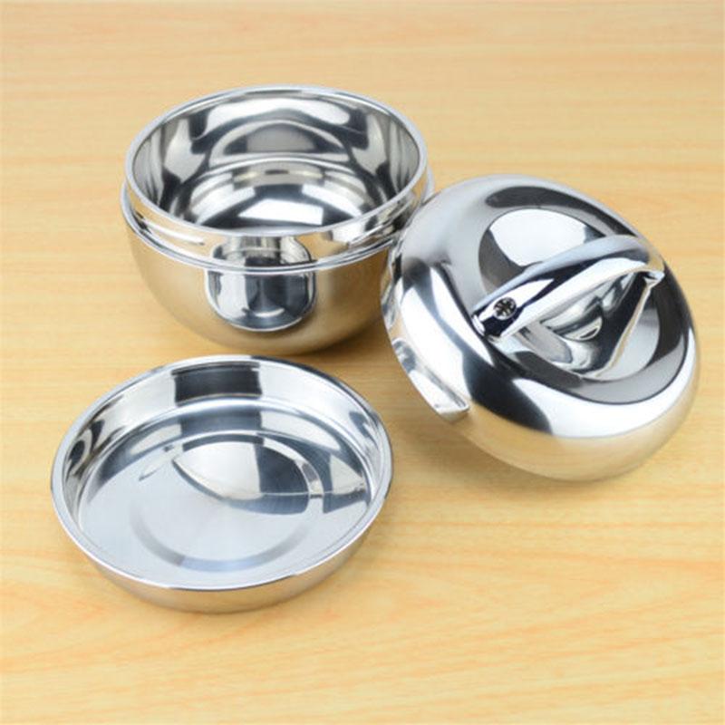 Phích 2 lớp bento hộp thép không gỉ hai lớp lưu trữ thực phẩm tròn