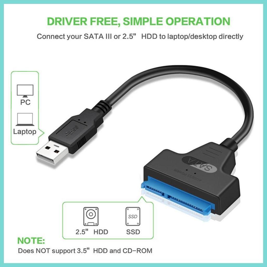 Đầu Đọc Ổ Cứng USB Sang Sa-ta 22 pin Sa-ta III Cho Ổ Cứng 2.5 SSD HDD USB 3.0 Type C