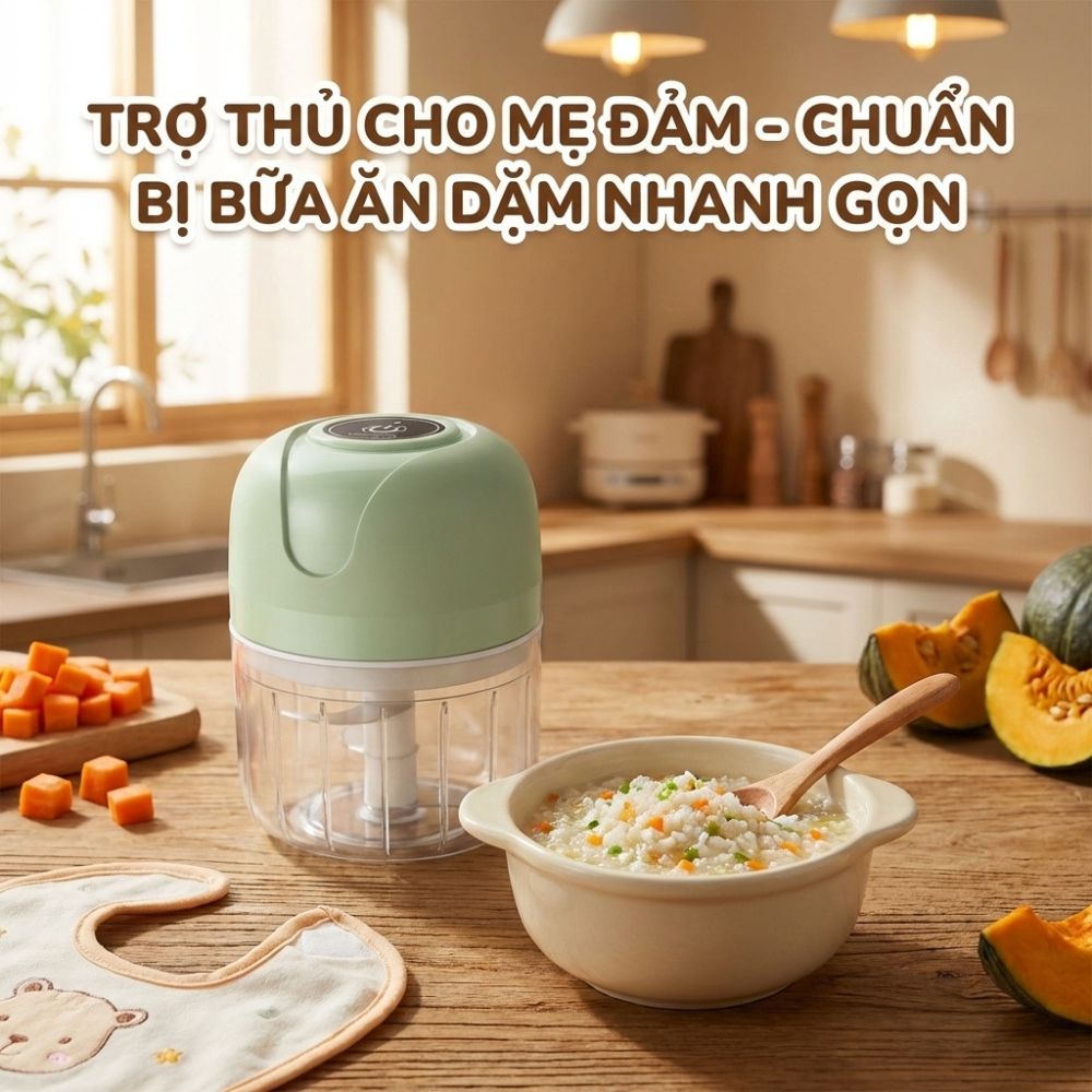 Máy Xay Tỏi Ớt Mini Chạy Pin Mishio MK420 - hàng chính hãng