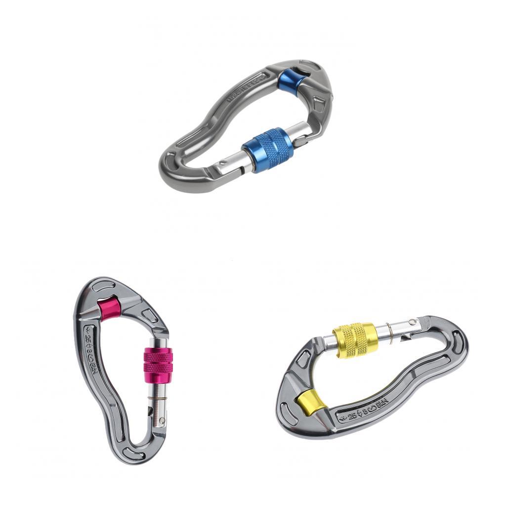 Mountaineering Tree Carving Aluminum Screwgate Rock Climbing Carabiner 25kN