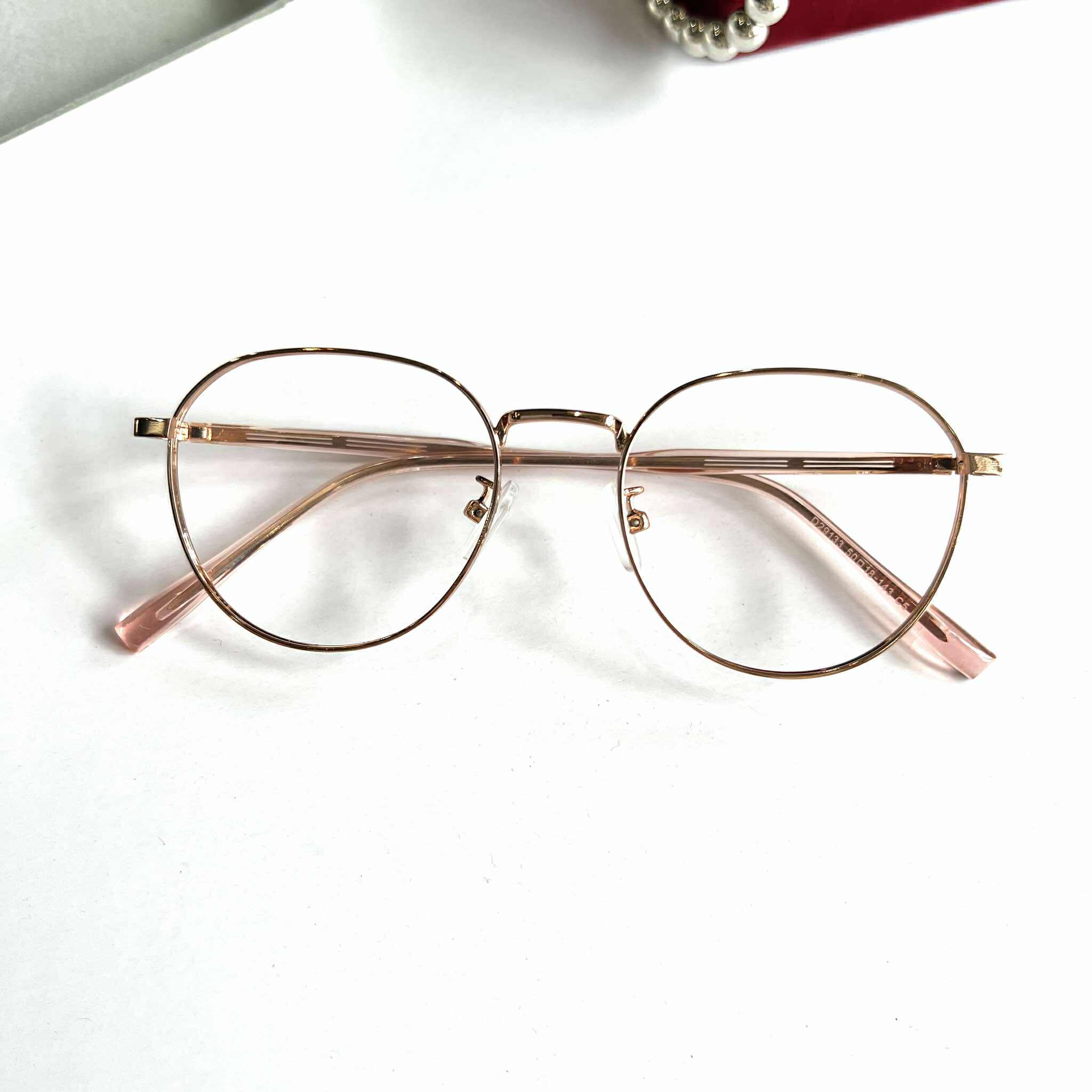 Kính gọng thời trang nam nữ dáng mắt tròn nhỏ + Tặng phụ kiện hộp đựng, khăn lau