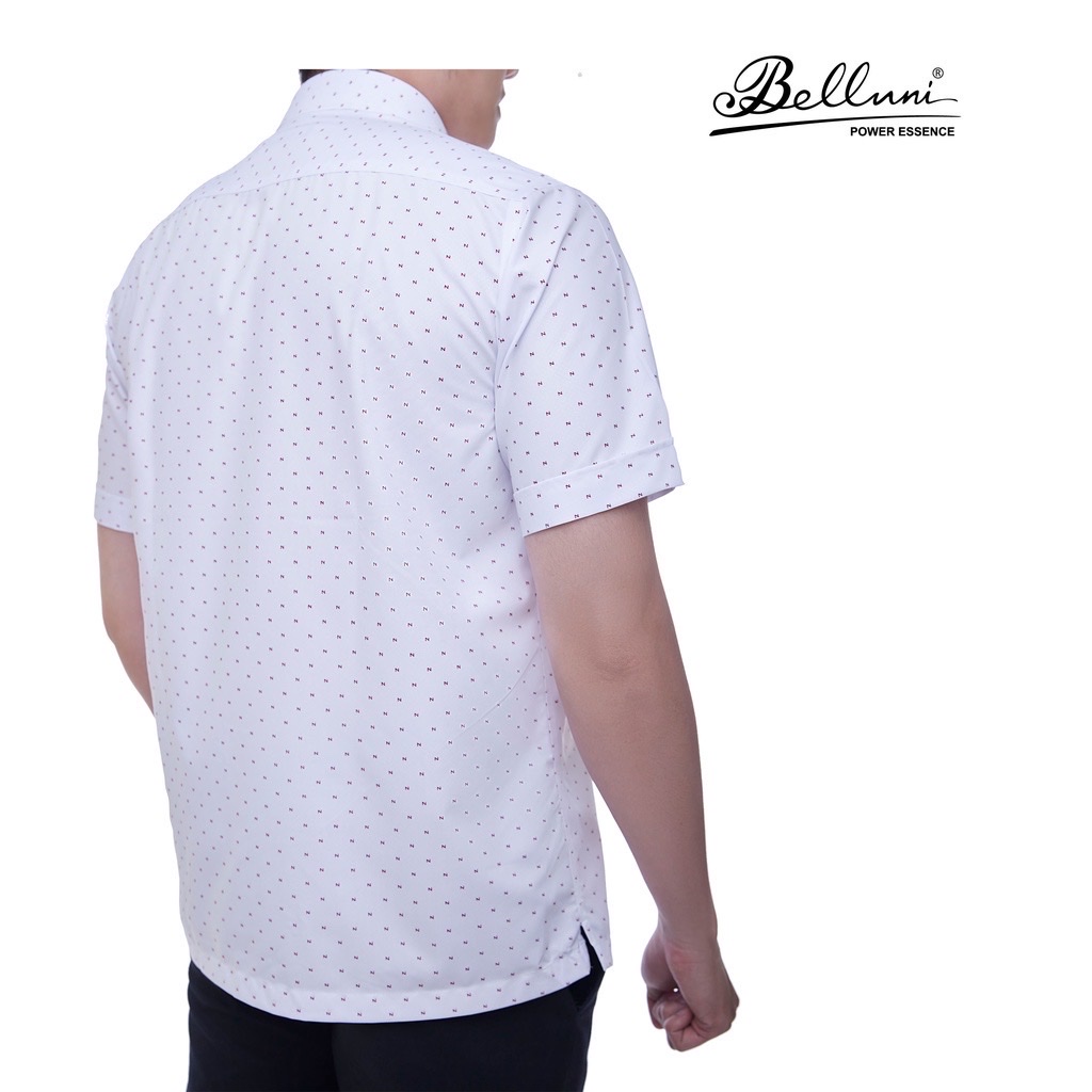Áo sơ mi nam ngắn tay BELLUNI vải sợi sồi thoải mái thanh lịch - BE.213.W1