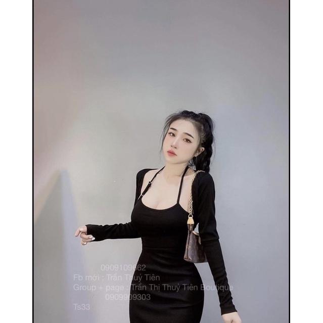 Set đầm áo khoác(len gân)-Carotshop