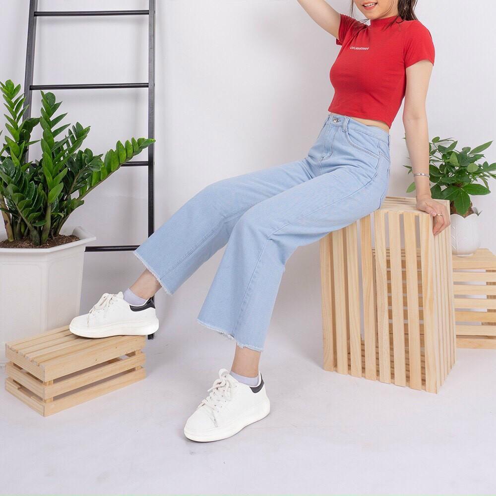 quần jean baggy nữ trơn cao cấp , chất liệu denim ,form chuẩn shop (ảnh thật shop chụp 100%) HTBVIP6