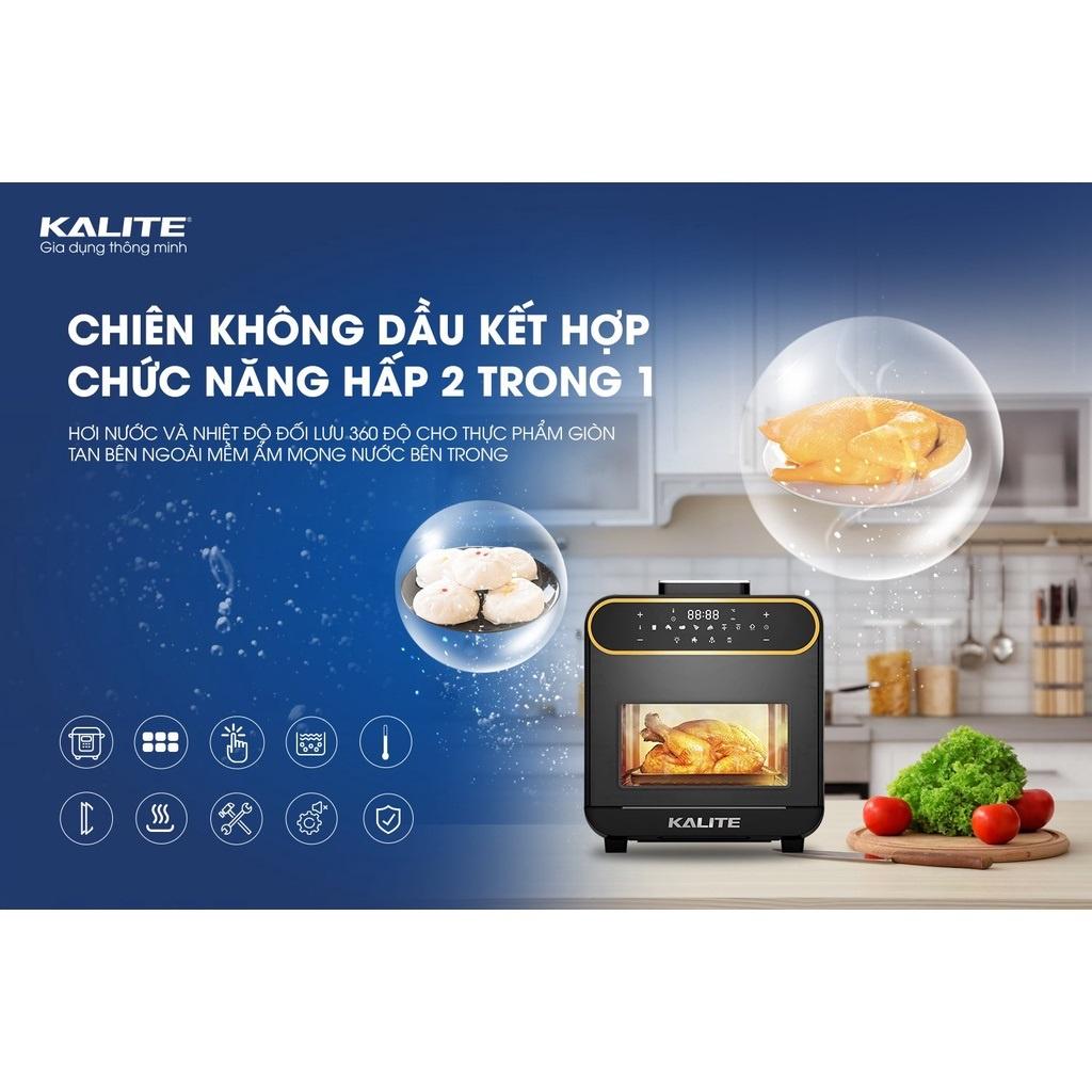 Nồi Chiên Hấp Kalite Steam Pro, 15Lit - 2620W, Hấp Chiên 2in1, Hàng Chính Hãng