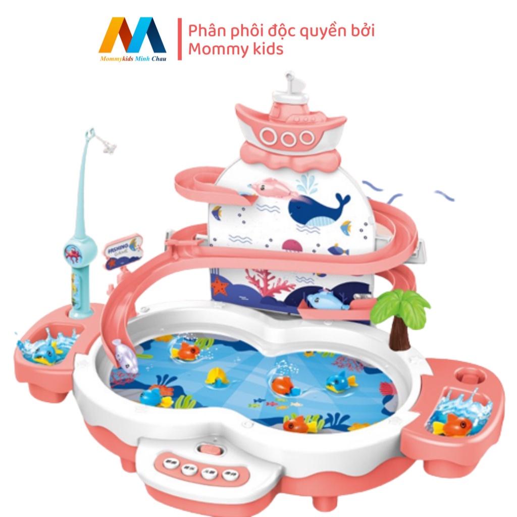 Bộ đồ chơi câu cá MOMMYKIDS MINH CHÂU có tháp cầu trượt, phát nhạc dành cho trẻ 1- 6 tuổi