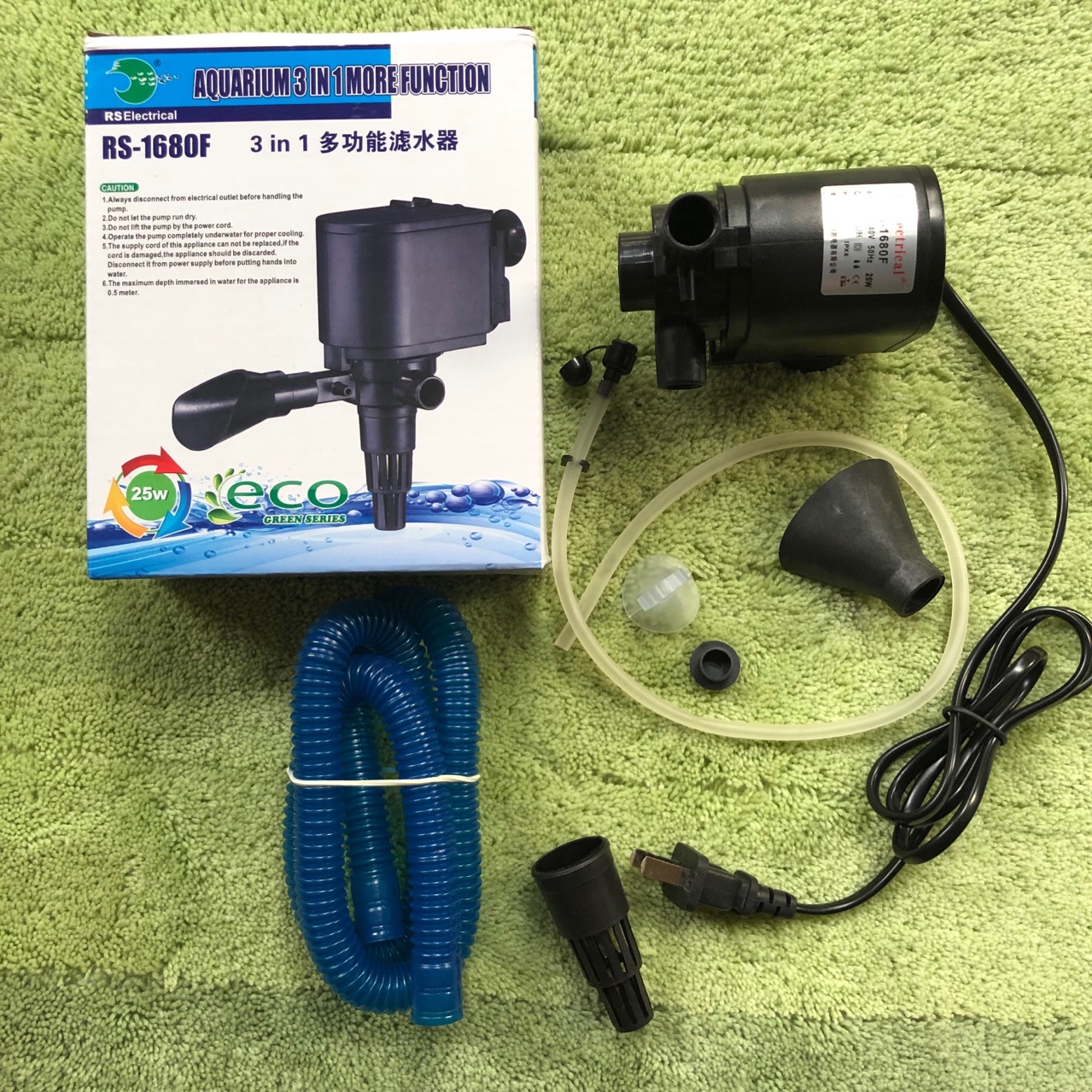 Máy bơm nước bể cá RS-1680F, đầu máy bơm, máy lọc, máy bơm chìm làm quạt điều hoà