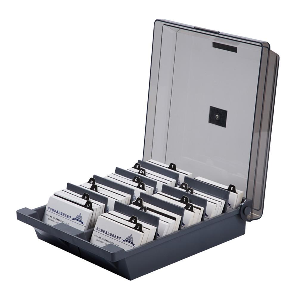 Business Card Holder Storage Box Name Card Organizer and 8 Divider