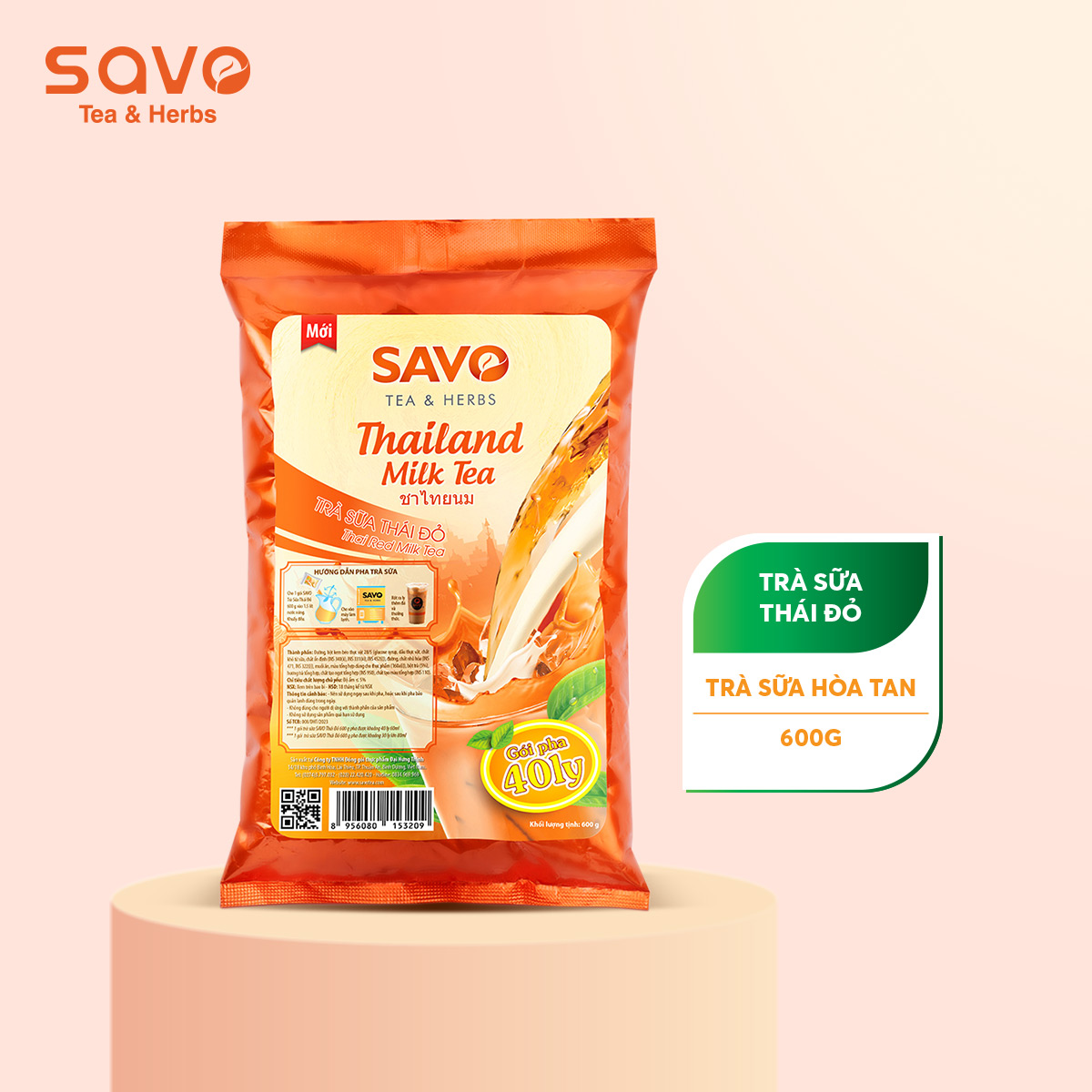 Trà Sữa Thái Đỏ SAVO Tea (Thailand Original Milk Tea) - Túi 600gr