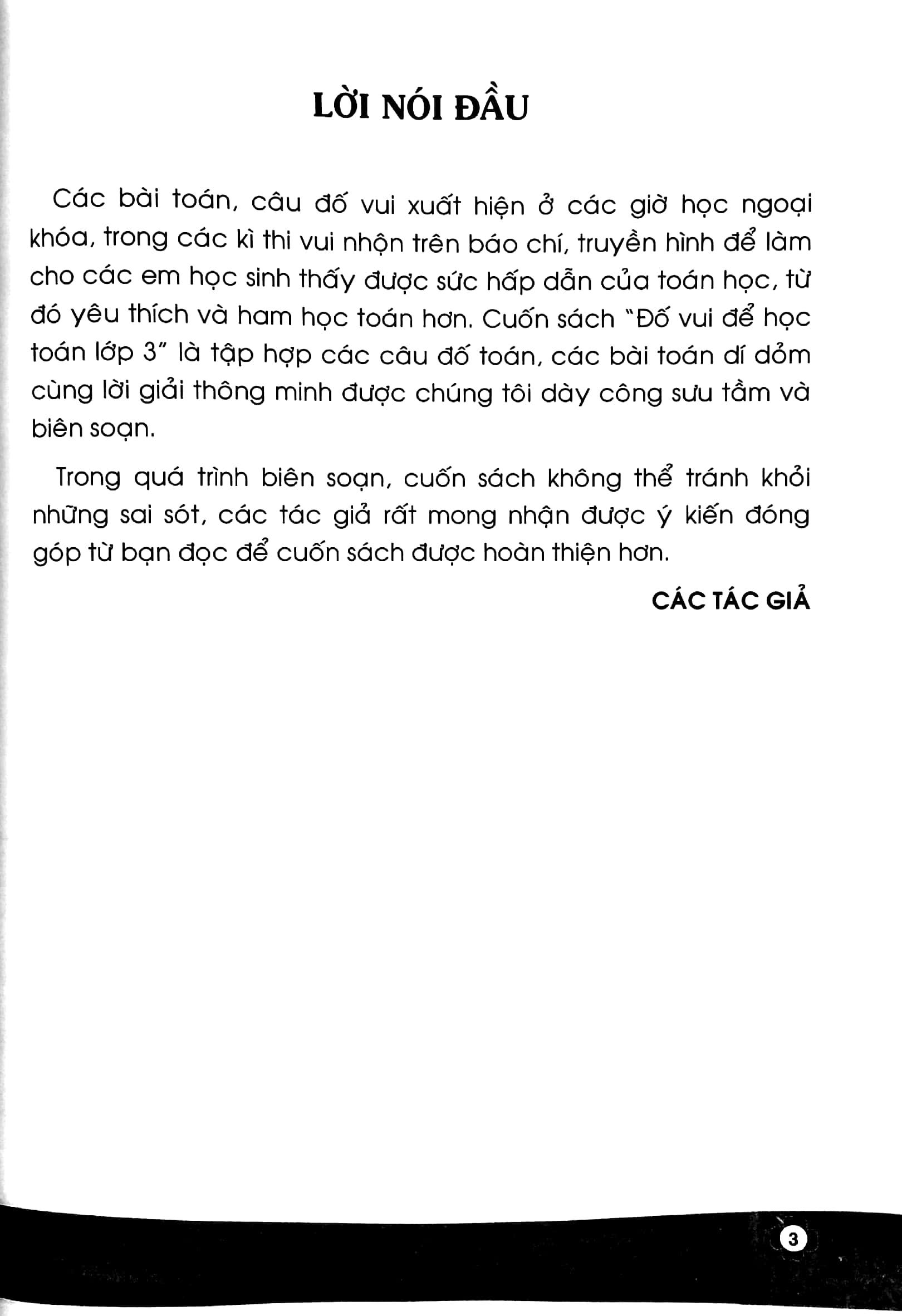 Đố Vui Để Học Toán Lớp 3