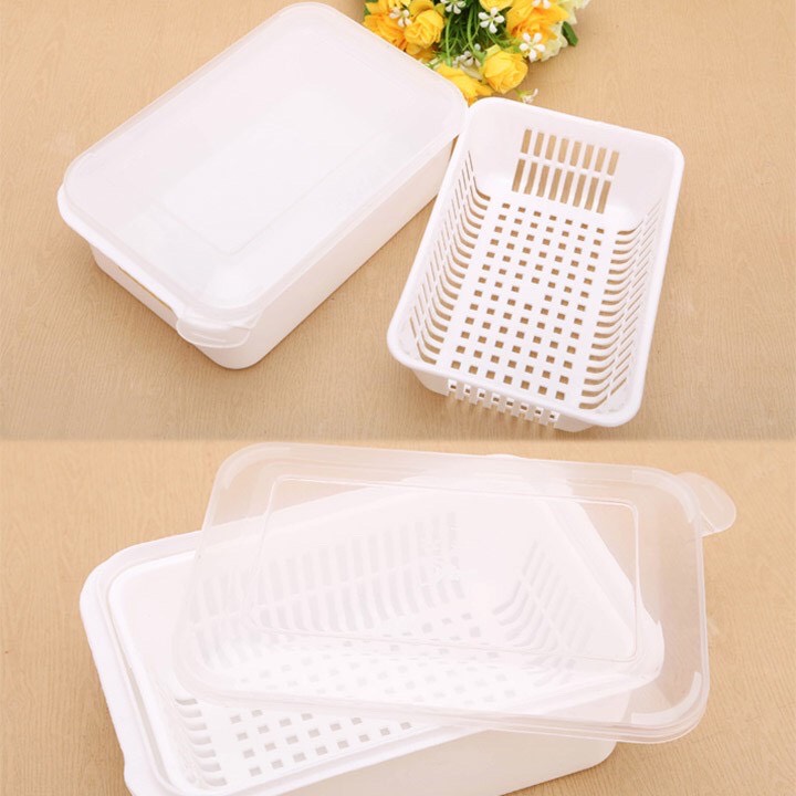 Hộp đựng Thực Phẩm Đa Dụng Có Rổ Kèm Nắp Đậy Tiện Dụng 20 x 13CM