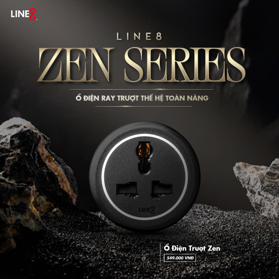 Combo 3 Ổ Cắm Điện Line8 Zen MLT / Chuẩn Quốc Tế / Hàng Chính Hãng