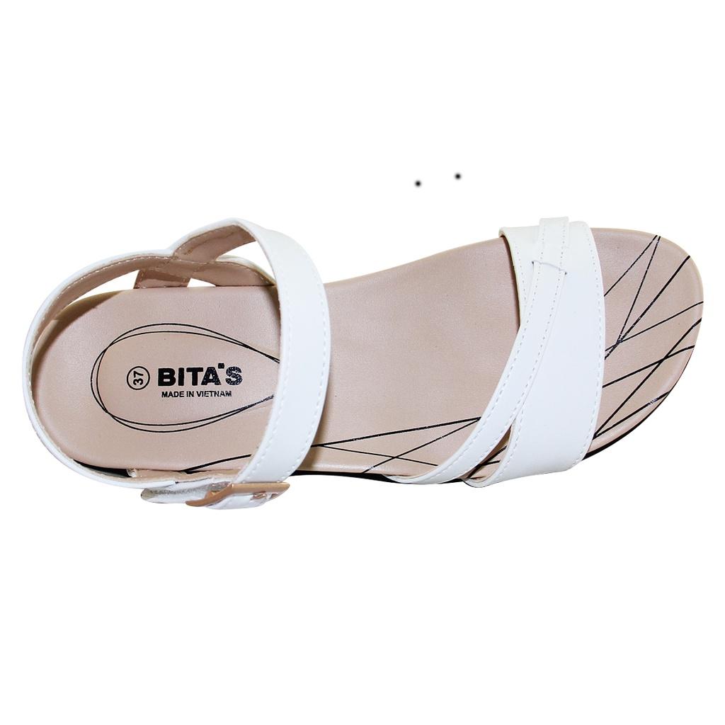 Sandal đế bằng nữ Bita's SYN.242 (Đen + Trắng + Vàng bò + Xám)