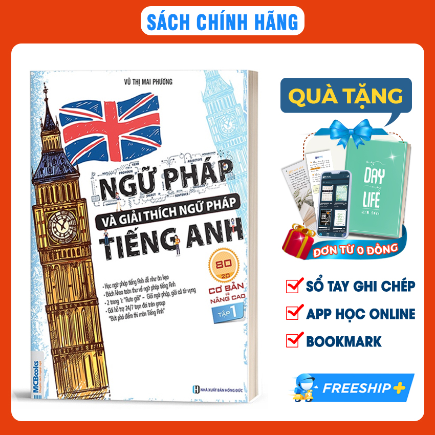 Sách Combo Ngữ Pháp Và Giải Thích Ngữ Pháp Tiếng Anh Cơ Bản Và Nâng Cao 80/20 (Tập 1 + Tập 2)