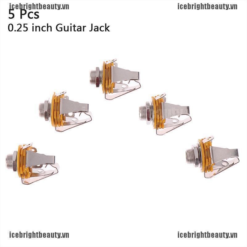 Set 5 đầu nối 1/4 inch cổng jack bằng kim loại cho đàn ghi ta bass
