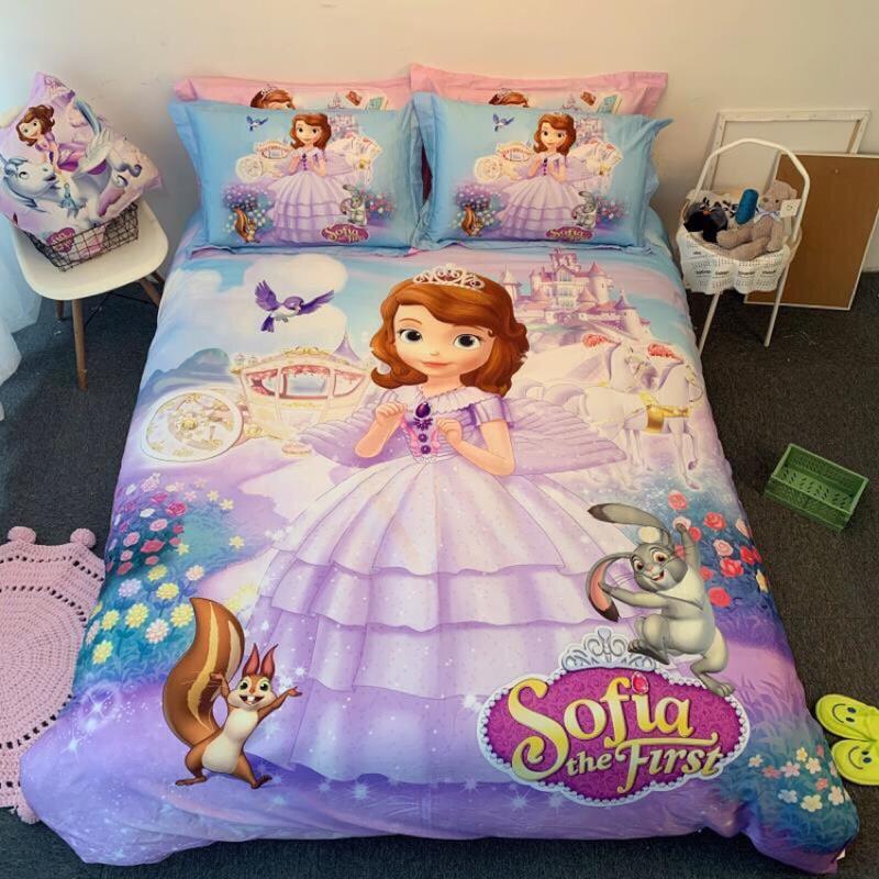 Bộ chăn ga gối Cotton lụa Disney 4 món
