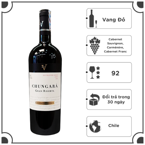 Rượu Vang Đỏ San Vicente Chungará Cabernet Sauvignon Gran Reserva 750ml 13.5% - Chile - Hàng Chính Hãng