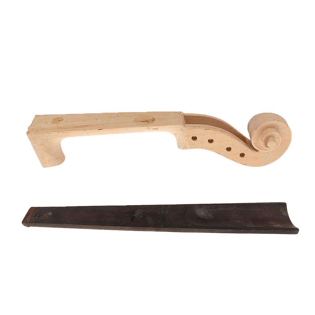 Sunnimix Chưa Hoàn Thành Headstock PEG Lỗ Cổ Phong W/Gỗ Mun Ván Trượt Ngón Tay Ngòi Thường Đặt Cho 4/4 Vĩ Cầm