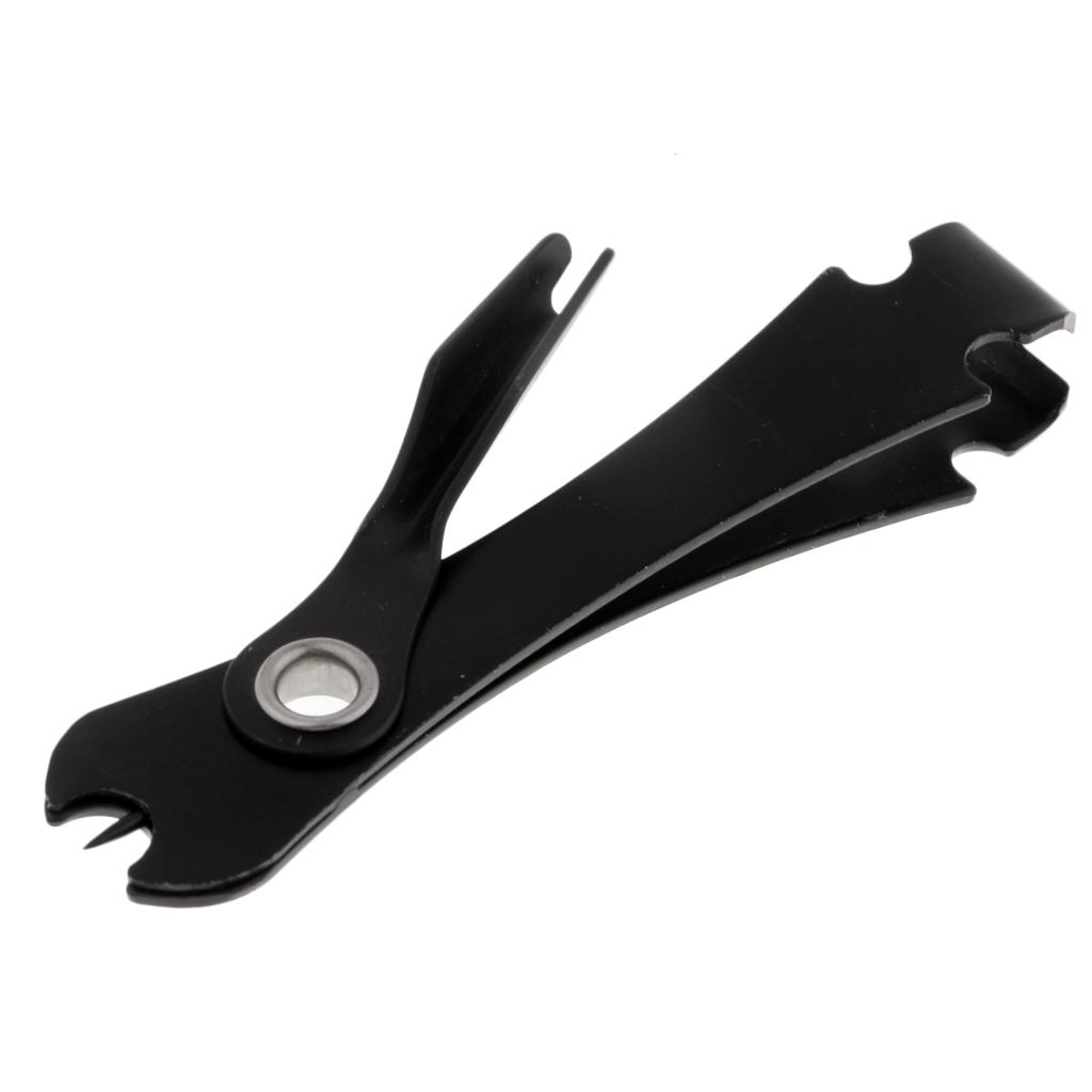 Stainless Steel Fishing Line Nipper Clipper Cord Cutter Knot Tyer Black