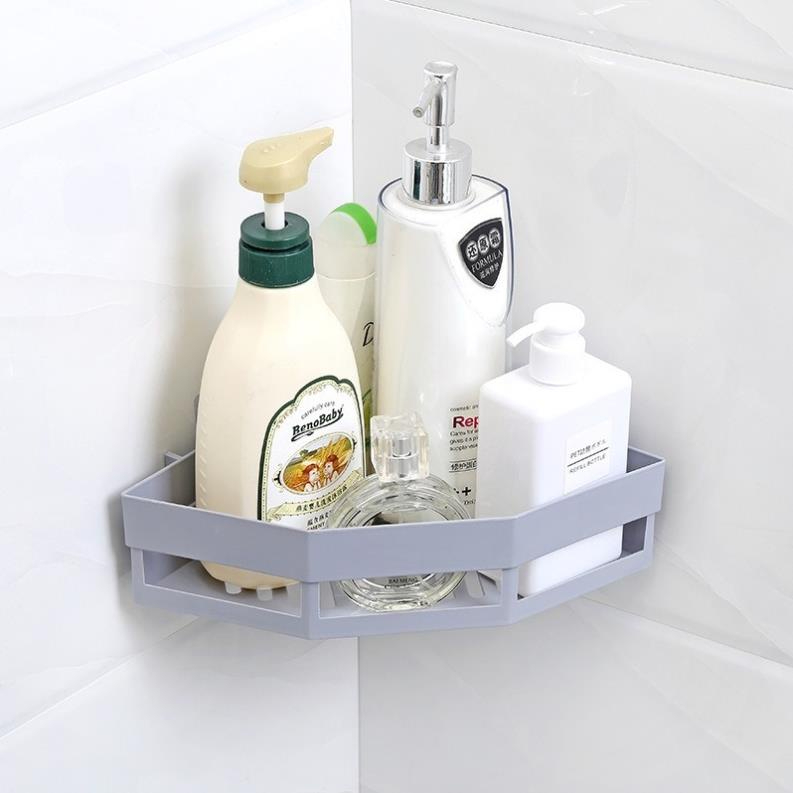 Kệ Góc Tam Giác Nhựa Dán Góc Tường Đa Năng Cho Bếp & Nhà Tắm Màu Ngẫu Nhiên