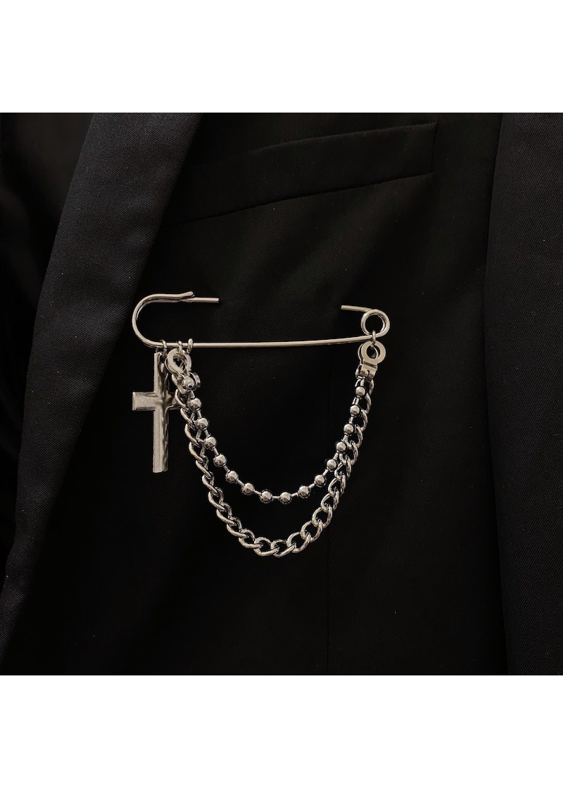 Cài áo dạng xích cá tính phong cách unisex